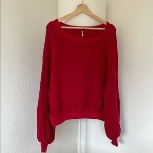 Free People Oversized Dramatic Sleeve Texture Woven Sweater